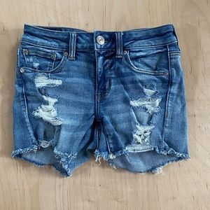 American Eagle Midi Distressed Shorts